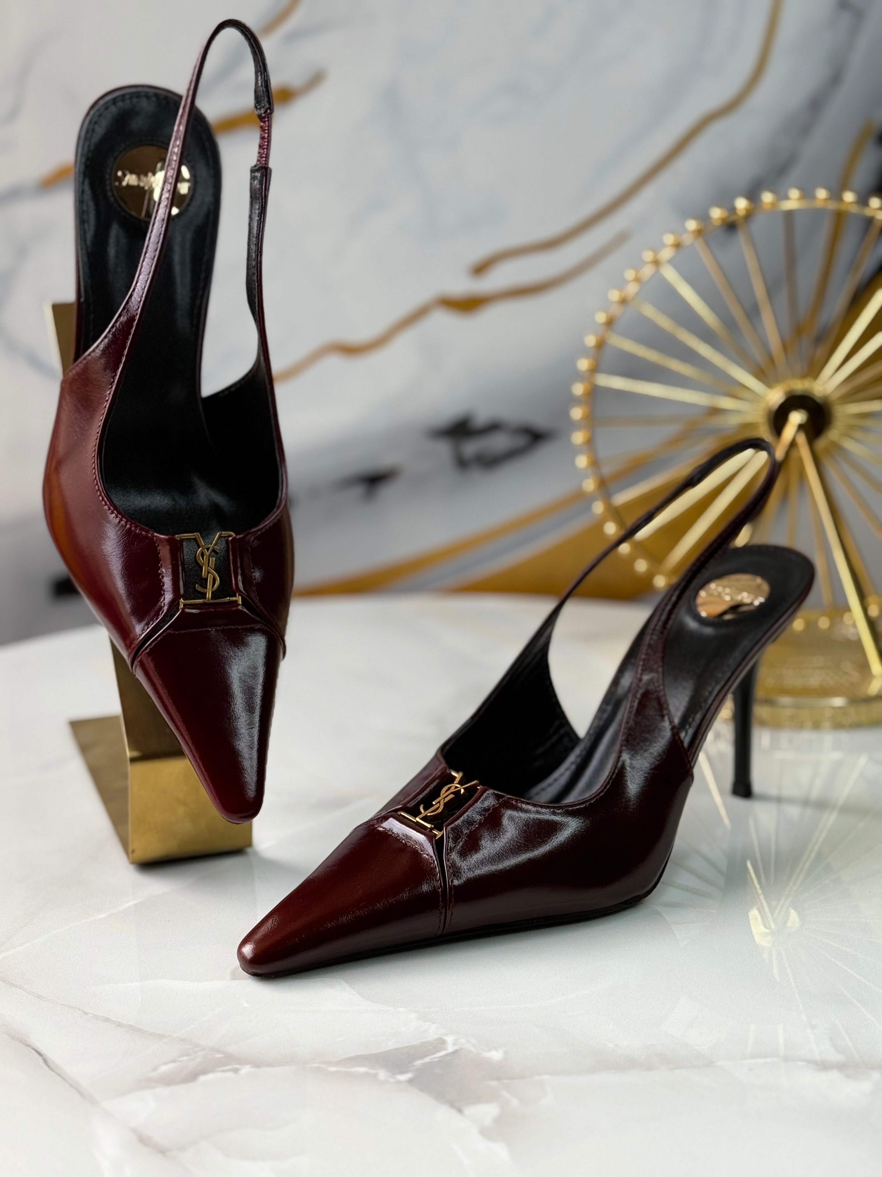 BABYLONE BRETEUIL slingback pumps in smooth leather