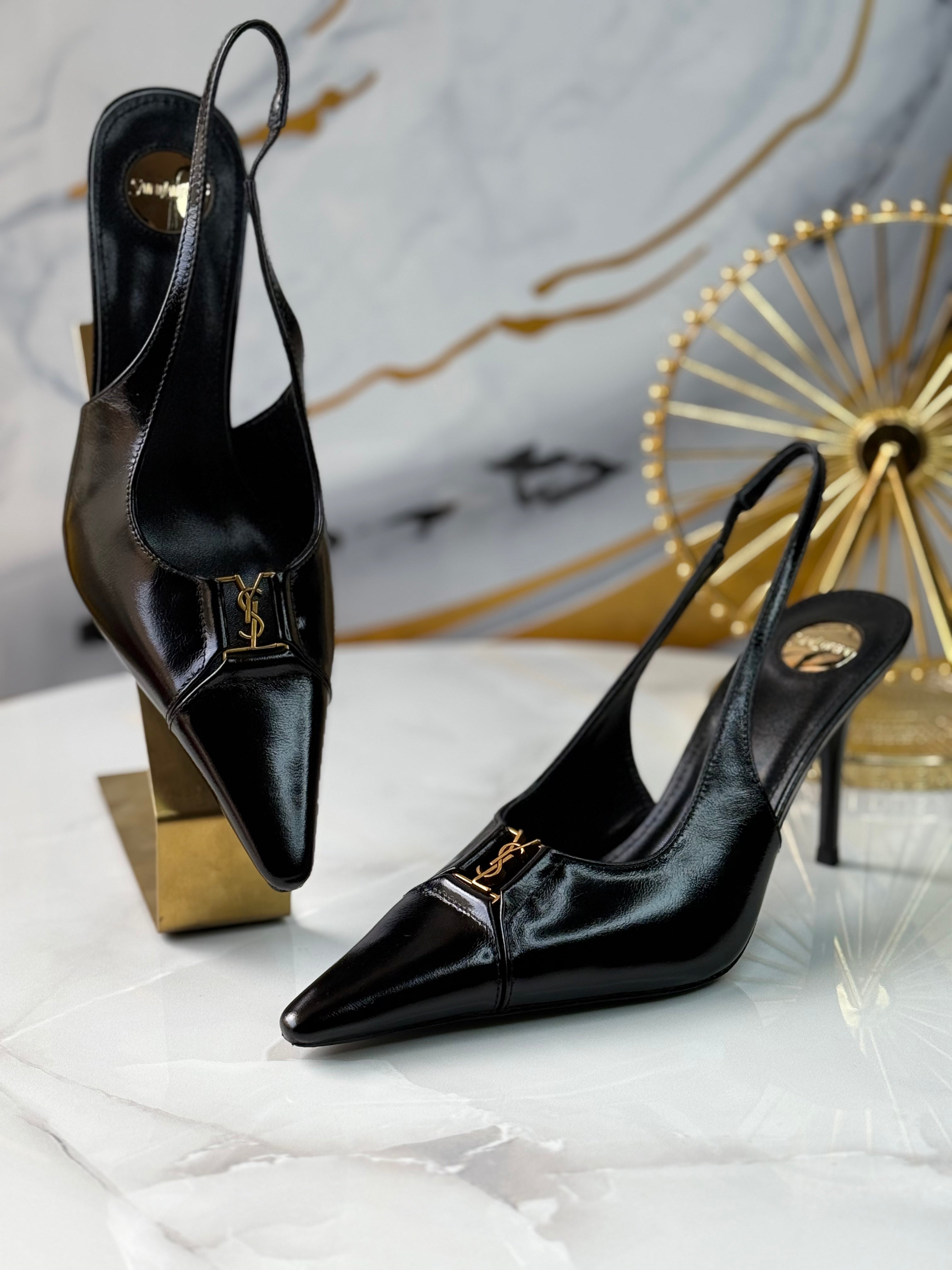 BABYLONE BRETEUIL slingback pumps in smooth leather