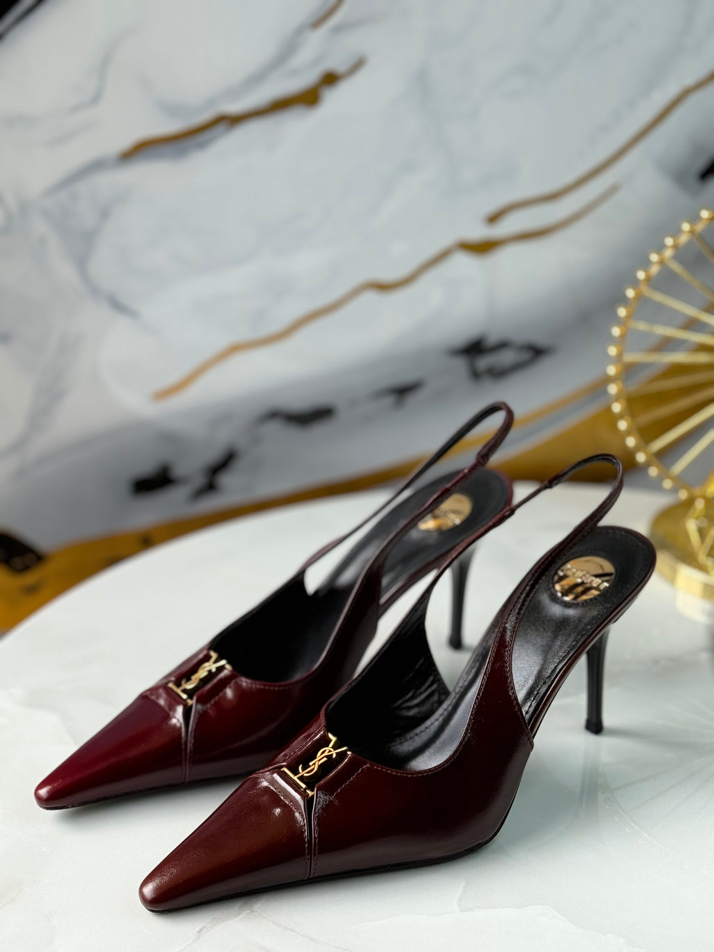 BABYLONE BRETEUIL slingback pumps in smooth leather