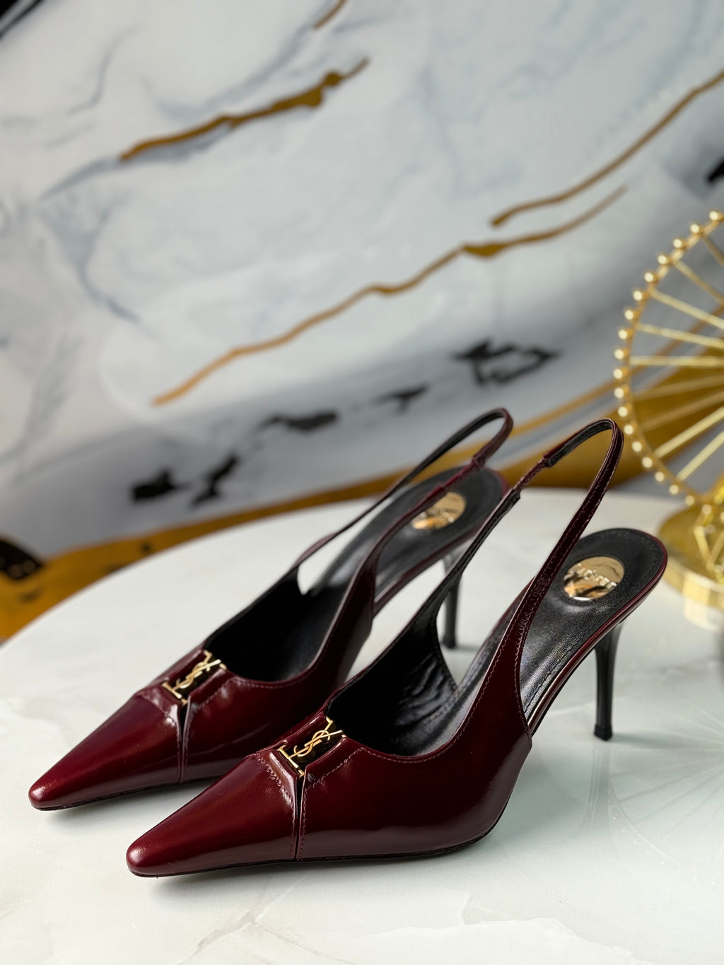 BABYLONE BRETEUIL slingback pumps in smooth leather