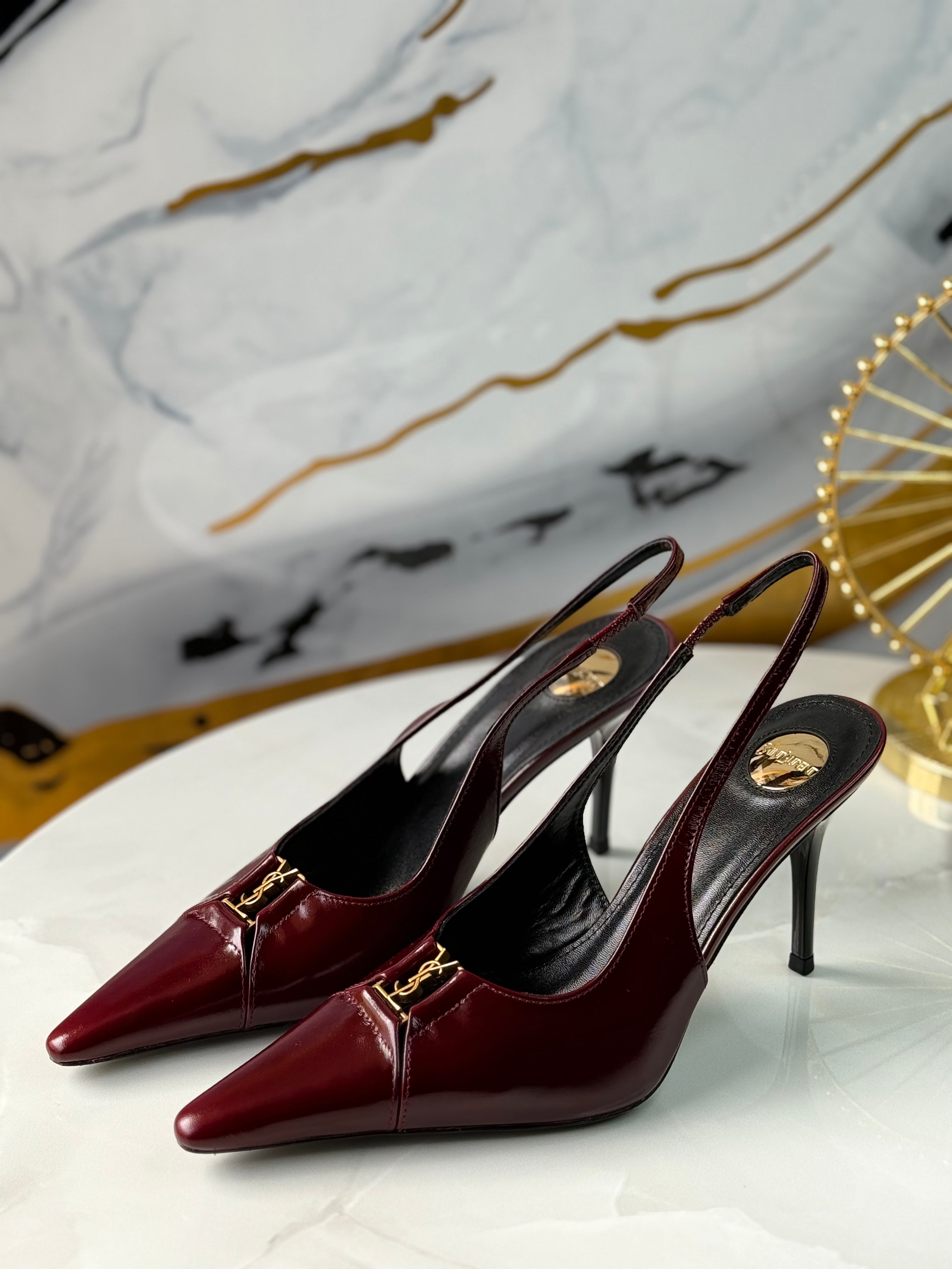 BABYLONE BRETEUIL slingback pumps in smooth leather