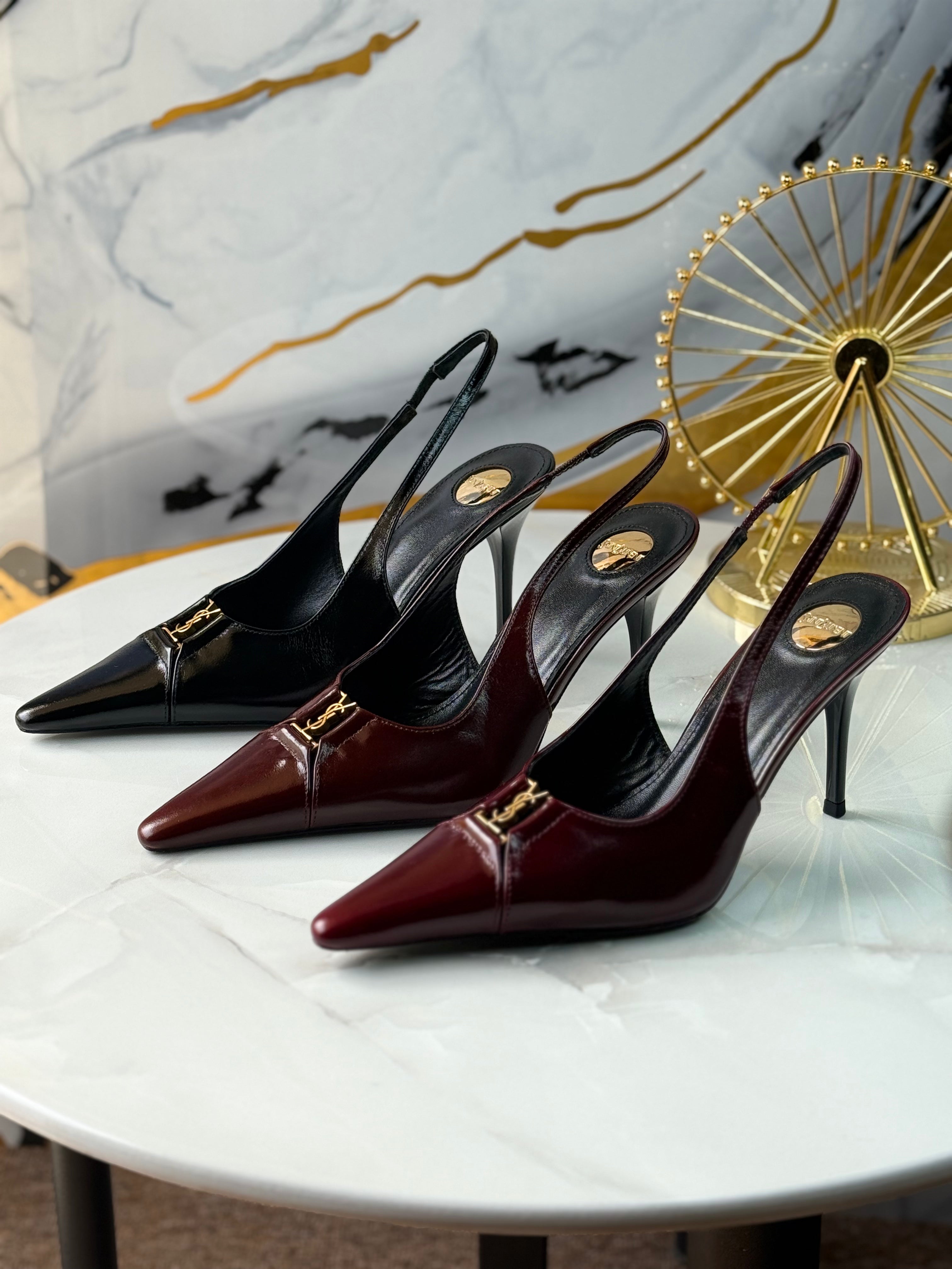 BABYLONE BRETEUIL slingback pumps in smooth leather