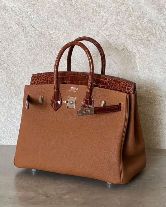 Hermès Birkin 25 Touch in alligator leather with palladium hardware.